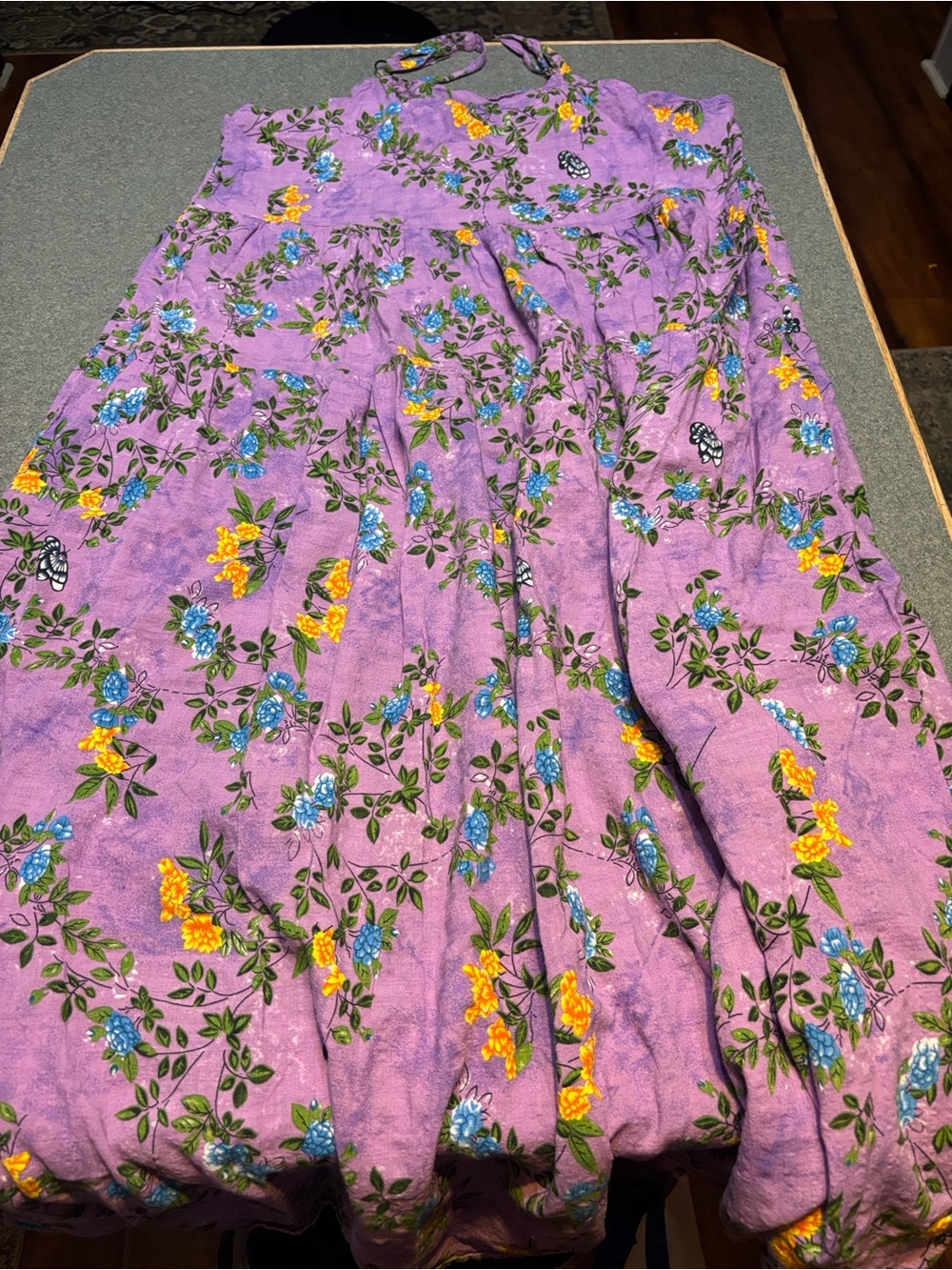 Purple Floral Maxi Dress - Women's Flowing Summer Dress